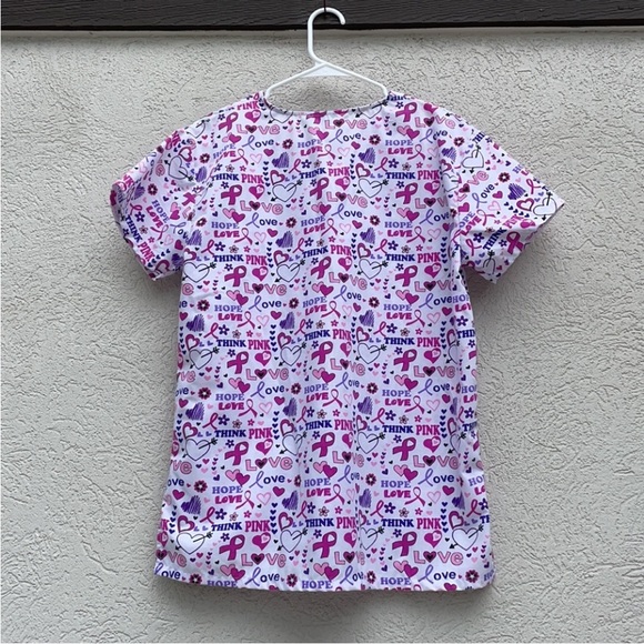 Breast Cancer awareness scrub top small - Picture 2 of 2